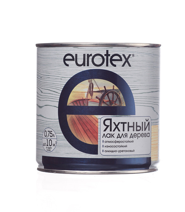 Лак алкидно-уретановый яхтный Eurotex бесцветный 0,75 л полуматовый лак алкидно уретановый яхтный dufa yacht бесцветный 0 75 л полуматовый