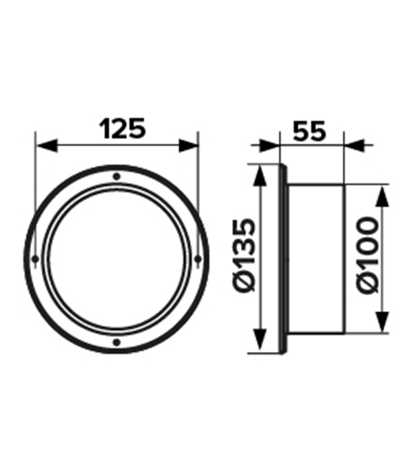 Фланец для круглых воздуховодов d100 мм Era пластиковый Вид№3