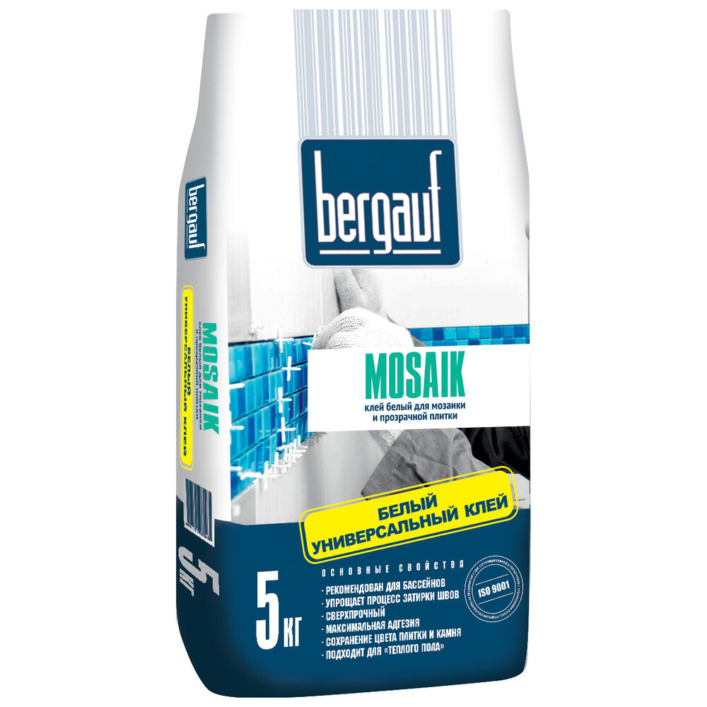 Клей для мозаики Bergauf Mosaik белый (класс C2) 5 кг — купить в Санкт ...