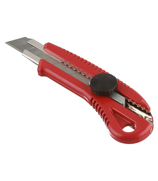 Нож строительный Hesler 18 мм с ломающимся лезвием пластиковый корпус с винтовым фиксатором нож строительный olfa 18 мм с ломающимся лезвием двухкомпонентный корпус с трещоточным фиксатором