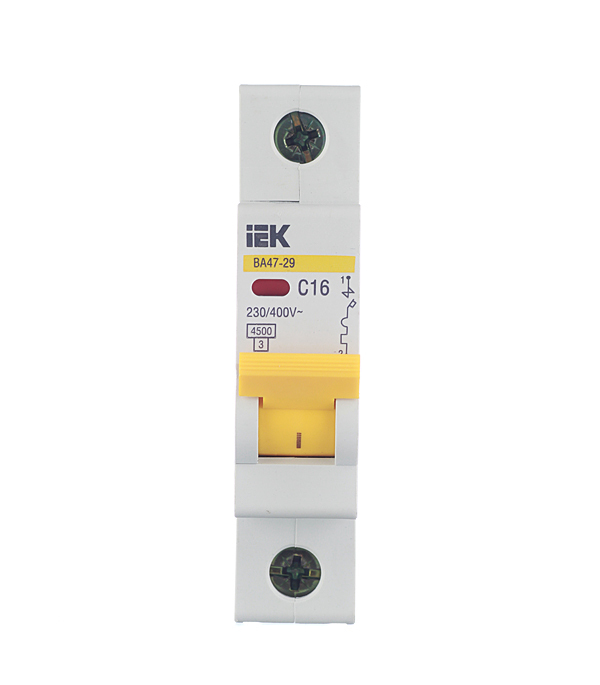 Автоматический выключатель IEK Karat ВА 47-29 1P 16А тип C 4,5 кА 230/400 В на DIN-рейку (MVA20-1-016-C)