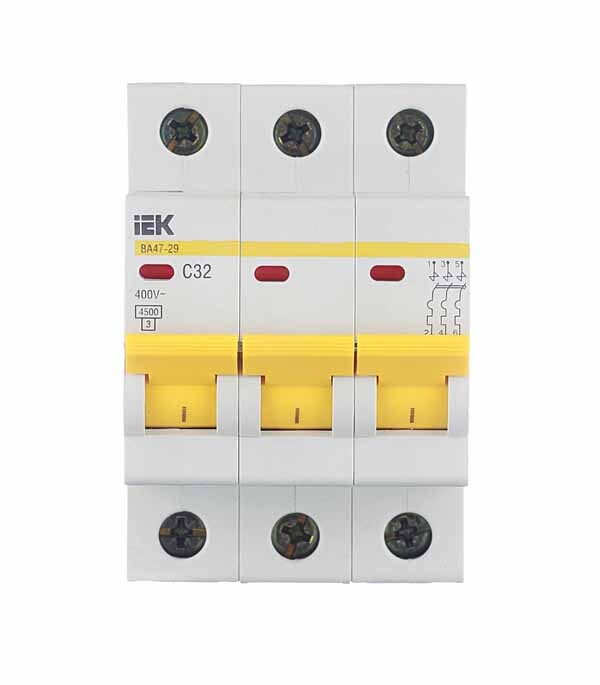 Автоматический выключатель IEK Karat ВА 47-29 3P 32А тип C 4,5 кА 400 В на DIN-рейку (MVA20-3-032-C)