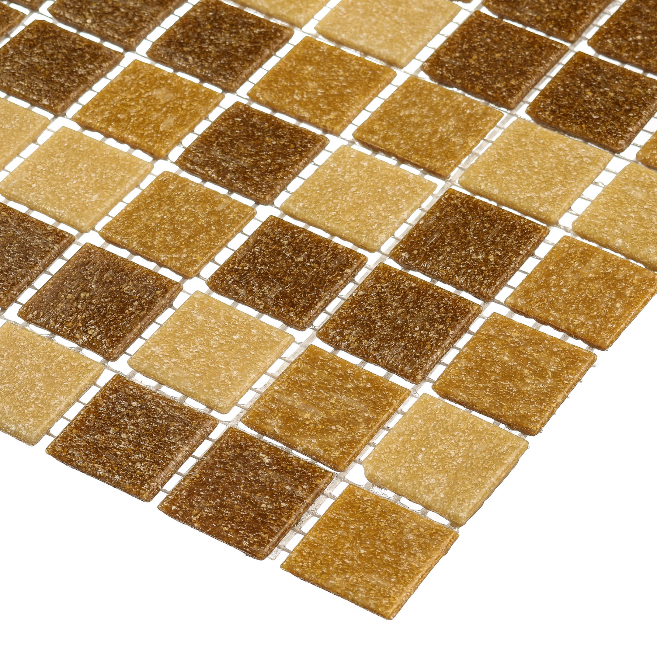 фото Мозаика lavelly/corsa deco янтарь/amber brown mix из стекломассы 327х327х4 мм матовая (20 шт = 2,139 кв.м)