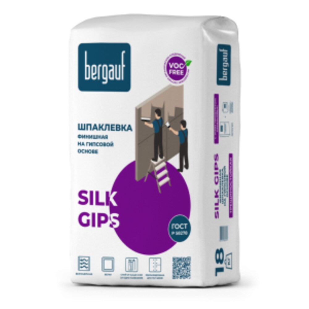 Шпаклевка финишная Bergauf Silk Gips 18 кг — купить в Петровиче в ...