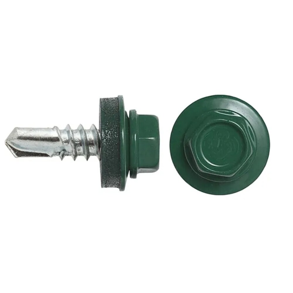 Саморезы по металлу с буром Daxmer 5,5х19 мм RAL 6005 250 шт. — купить ...
