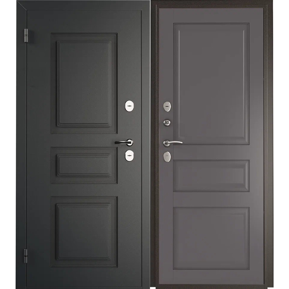Дверь входная с терморазрывом Промет Норд левая букле графит - нубук графит 880х2050 мм