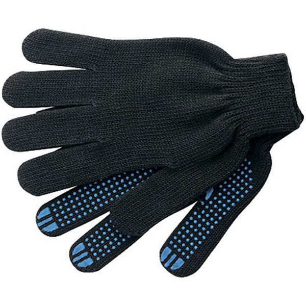 Перчатки х/б 4 нити с ПВХ покрытием черные 10 (XL) перчатки хозяйственные х б пвх покрытие точка 4 нити 10 класс черные