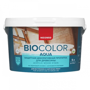 Фото «Защитная декоративная пропитка для древесины Neomid BioColor Aqua Еловый лес 9 л» в г. Санкт-Петербурге