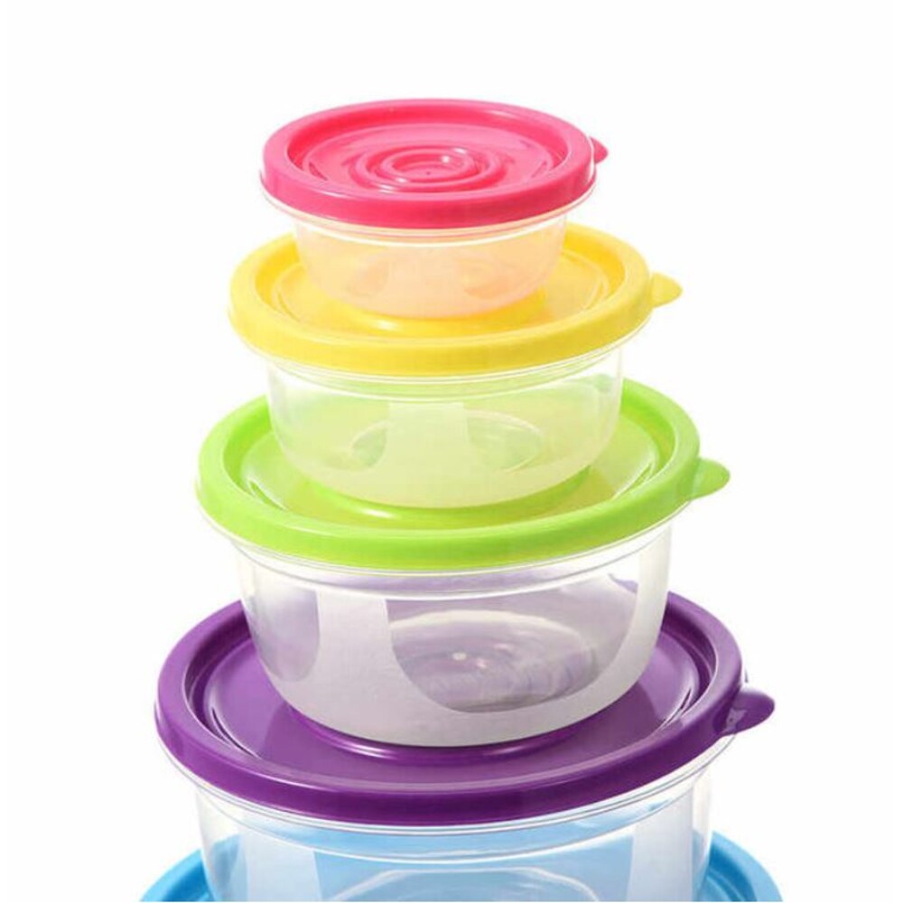 Набор пластиковых контейнеров для продуктов Радуга круглые микс (5 шт ...