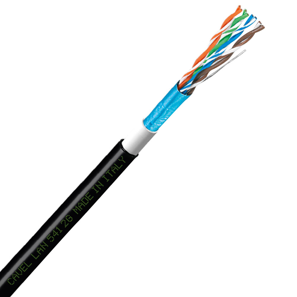 Интернет-кабель уличный (витая пара) FTP CAT5e LAN 541 2G 4х2х0,51 мм экранированный Cavel (200 м) интернет кабель витая пара utp cat5e lan 540 4х2х0 51 мм cavel 300 м