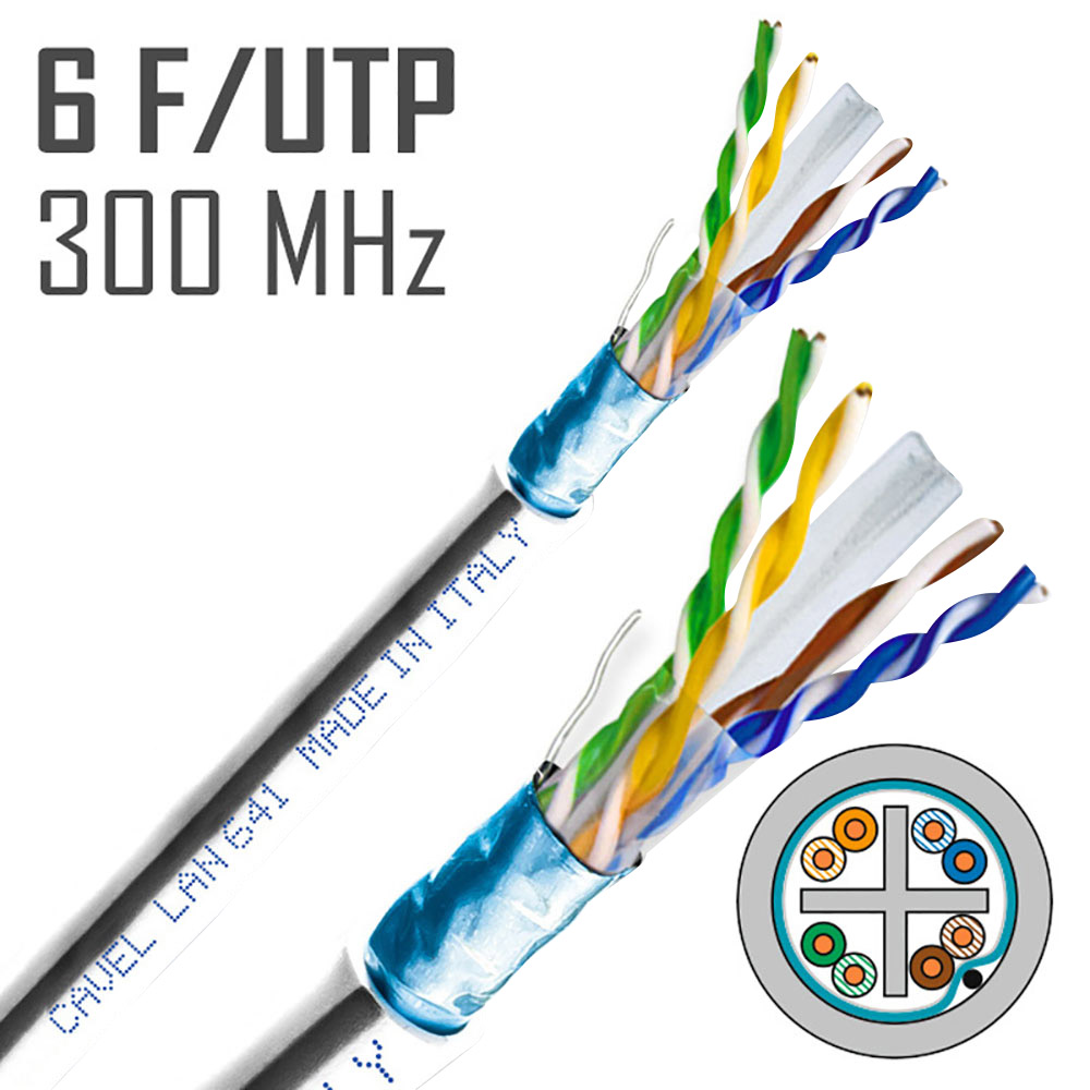 фото Кабель компьютерный (витая пара) ftp cat6 lan 641 4х2x0,57 мм экранированный cavel (200 м)