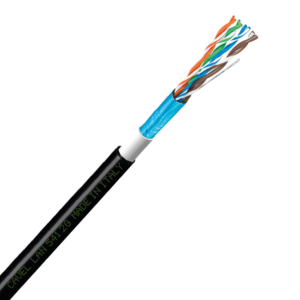 Интернет-кабель уличный (витая пара) FTP CAT5e LAN 541 2G 4х2х0,51 мм экранированный Cavel интернет кабель витая пара utp cat5e lan 540 4х2х0 51 мм cavel 300 м