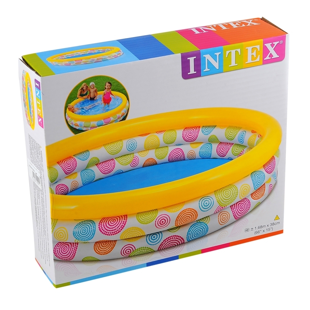 Бассейн надувной 168х38 см 3 кольца для детей от 3 лет 58449-6 — купить ...