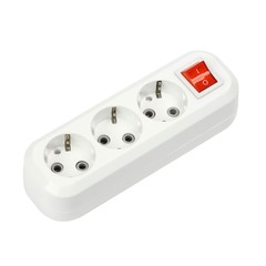 Колодка Smartbuy 3 гнезда 16А 3,5кВт с выключателем и заземлением SBE-16-3-00-ZS