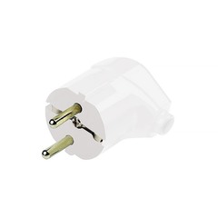 Вилка Smartbuy угловая с заземлением белая 16А 250 В IP20 SBE-16-P02-w