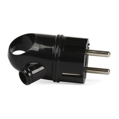 Вилка Smartbuy с кольцом с заземлением черная 16А 250 В IP20 SBE-16-P03-b