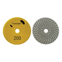 Круг алмазный шлифовальный по камню Hesler гибкий d100 мм P200 на липучку