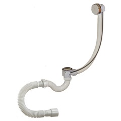 Сифон для ванны Орио с переливом и гибкой трубой полуавтомат
