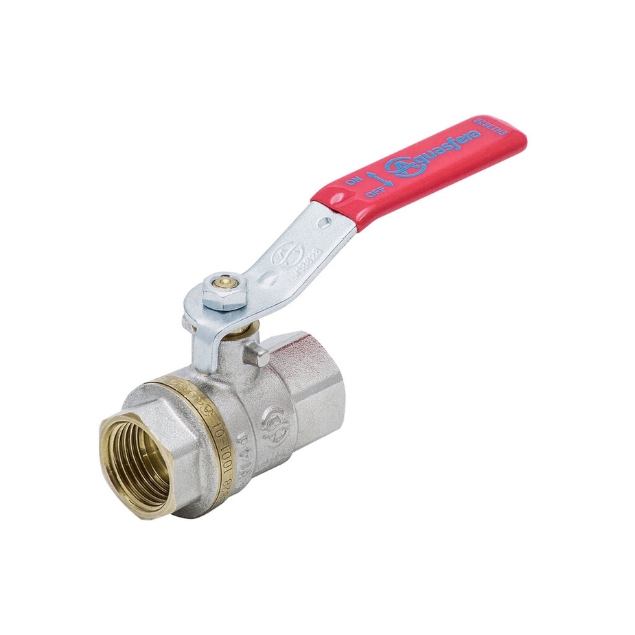 Кран шаровой латунь никель d15 Ру40 ВН ручка (1001-01) — купить в ...