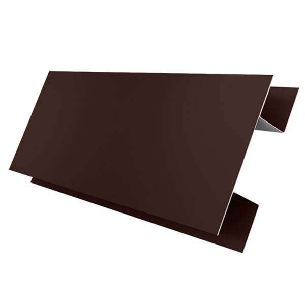 H-профиль металлический Grand Line коричневый RAL 8017 2 м софит металлический сплошной grand line коричневый ral 8017 2000х357х0 45 мм