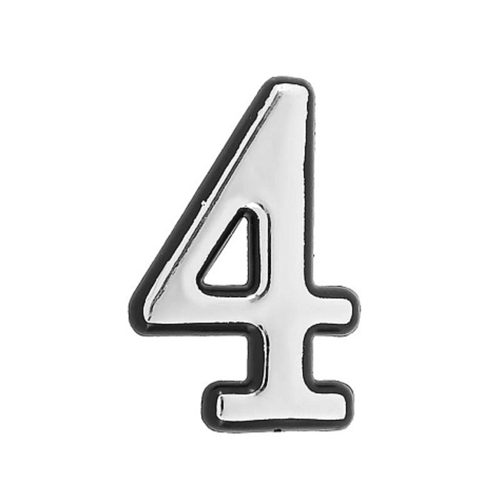 Цифра дверная большая "4" хром пласт. АЛЛЮР — купить в Санкт-Петербурге ...