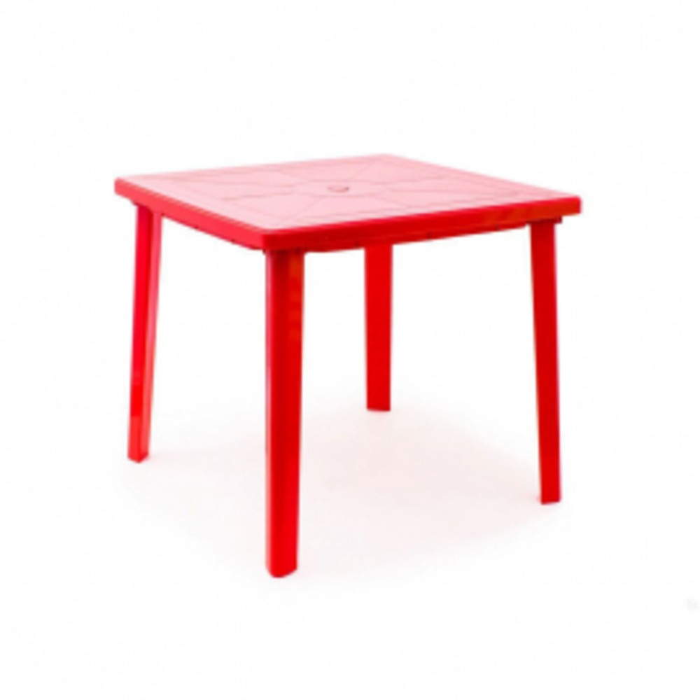 стол красный пластиковый круглый