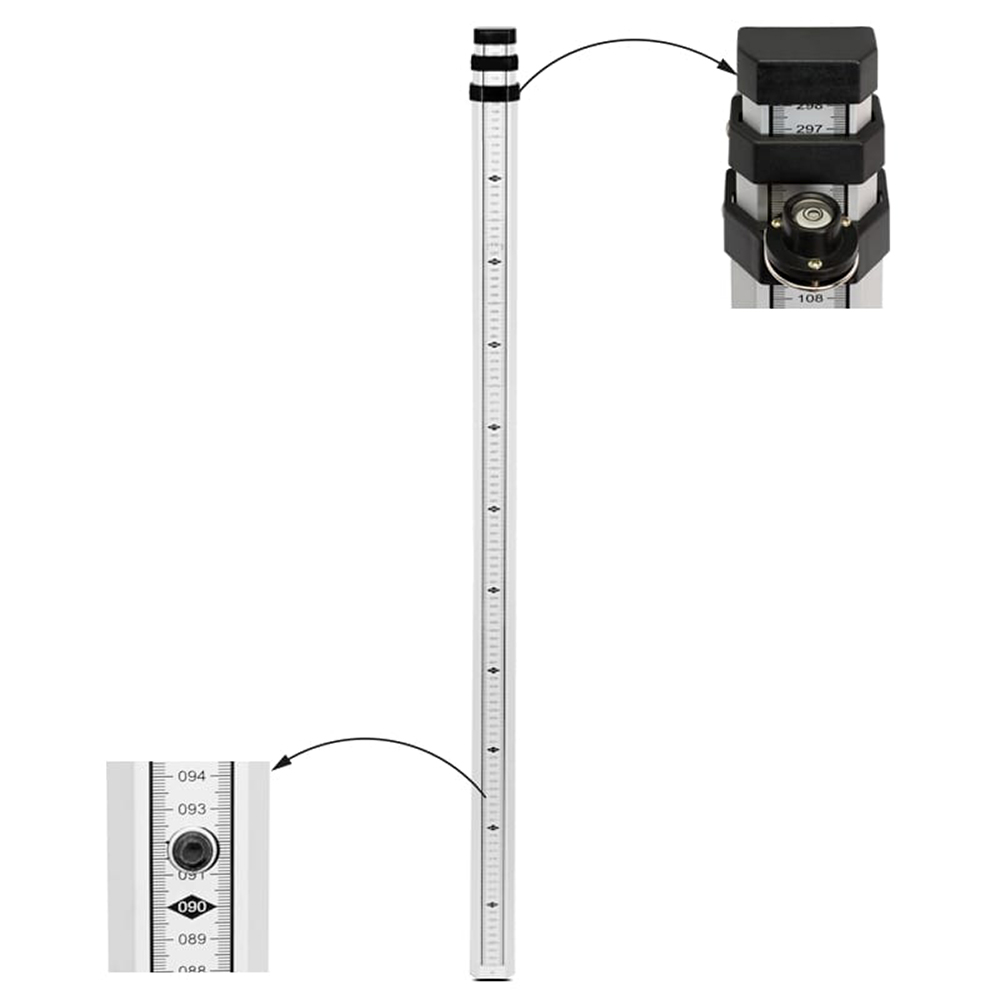 фото Рейка нивелирная rgk ts-3 (4610011870187) телескопическая 3 м