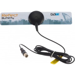 Антенна комнатная активная ДМВ, DVB-T2, 36dB с кабелем 1,2м Reflect Butterfly