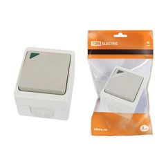 Выкл. 1кл ОУ Вуокса 10А бел. с индик. IP54/TDM