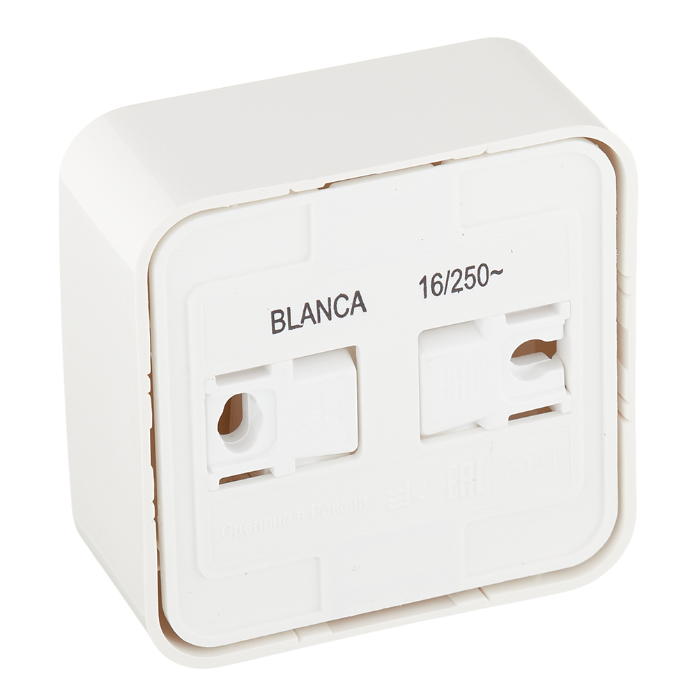 фото Розетка schneider electric blanca blnra000112 открытая установка молочная без заземления ip20