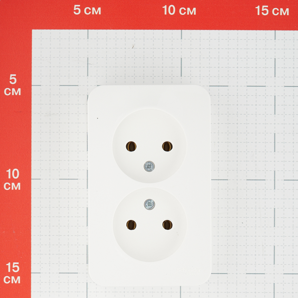 фото Розетка schneider electric blanca двойная blnra000212 открытая установка молочная без заземления ip20