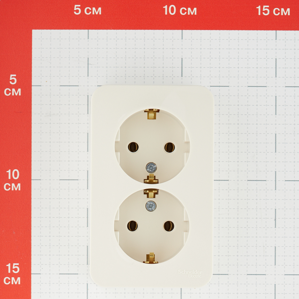 фото Розетка schneider electric blanca двойная blnra010217 открытая установка бежевая с заземлением ip20