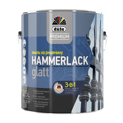 Эмаль по ржавчине 3в1 Dufa Premium Hammerlack зеленый мох RAL 6005 глянцевая 2,5 л