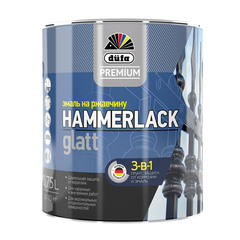Эмаль по ржавчине 3в1 Dufa Premium Hammerlack серая RAL 7040 глянцевая 0,75 л