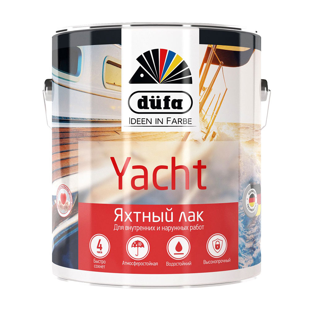 Лак алкидно-уретановый яхтный Dufa Yacht бесцветный 2 л глянцевый лак яхтный палубный alpina алкидно уретановый шелковисто матовый 9 л