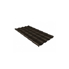 Металлочерепица камея Grand Line 0,5 мм Rooftop Matte RR 32 темно-коричневый
