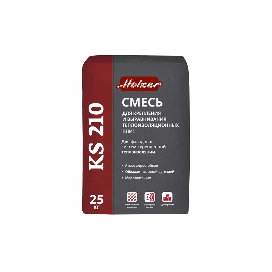 Штукатурно-клеевая смесь для армирующего слоя HOLZER KS 210 25 кг ...