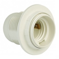 Патрон для лампы E27 Smartbuy пластиковый с кольцом термостойкий белый (SBE-LHP-sr-E27)