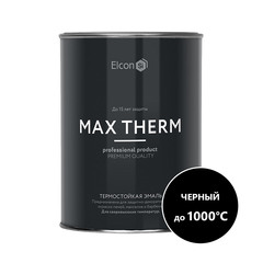 Эмаль термостойкая Elcon Max Therm 1000 градусов черная 0,8 кг