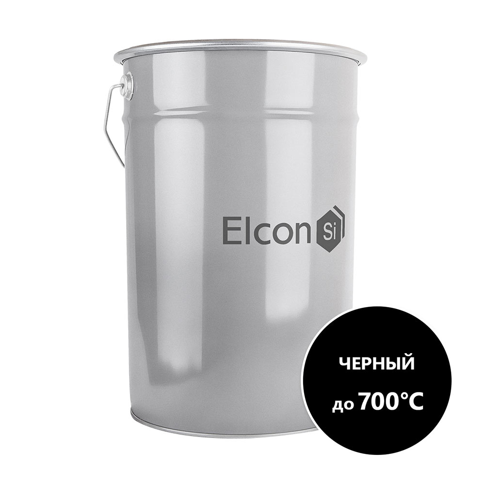 фото Эмаль термостойкая elcon max therm 700 градусов черная 25 кг