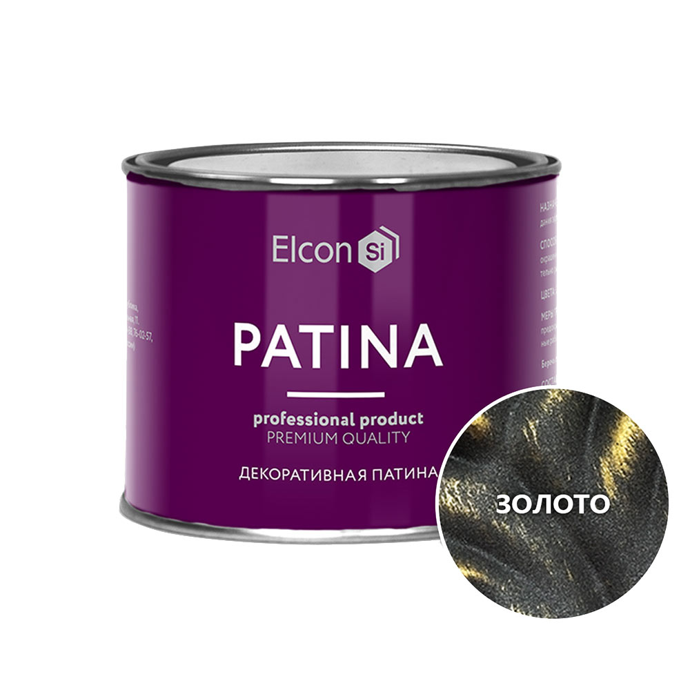 Патина декоративная акриловая Elcon золото 0,2 кг декоративная патина elcon patina бронза 0 2 кг