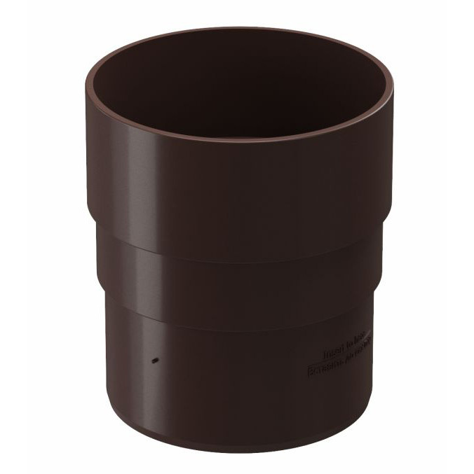 Муфта водосточной трубы Docke Premium пластиковая d85 мм горький шоколад RAL 8019 муфта ecoplast 42432 25 mfl32 для гофрированной трубы d32мм 25шт