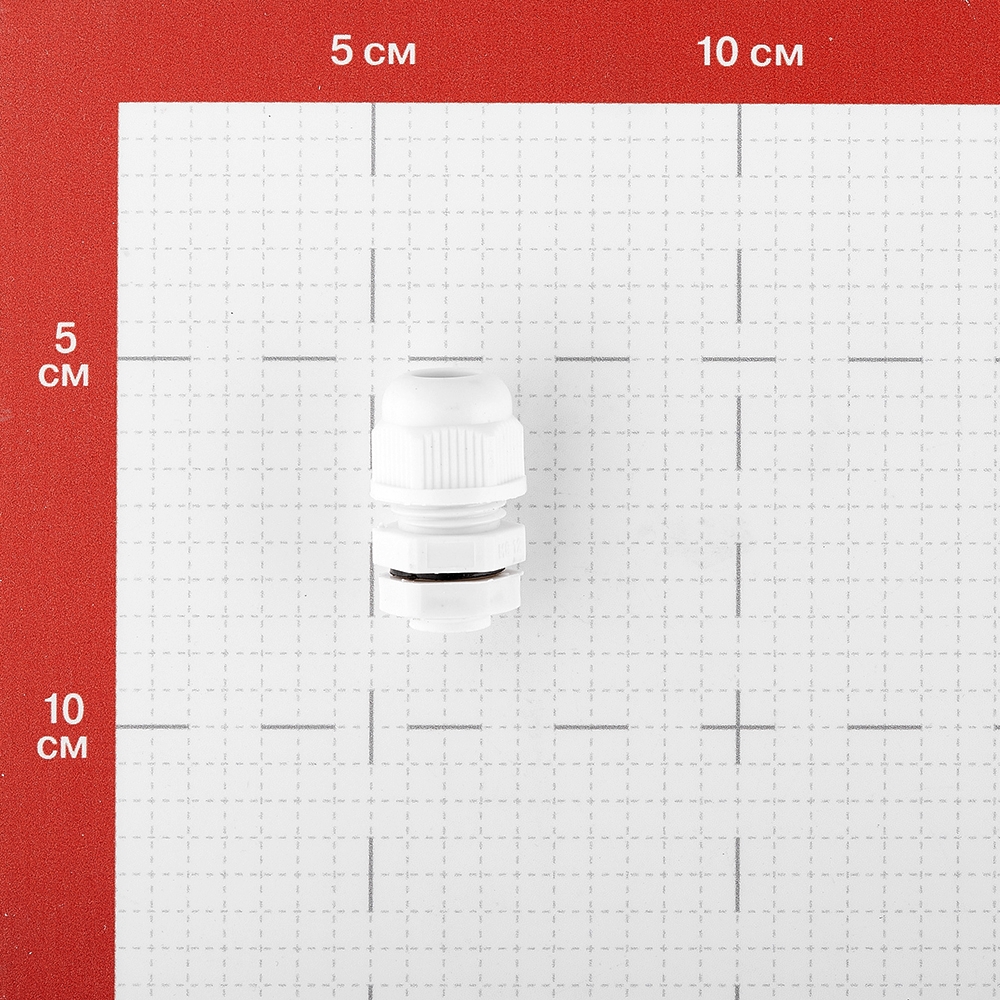 фото Сальник rexant mg 12 для кабеля диаметром 4,6-7,6 мм пластиковый ip68 белый (2 шт.)