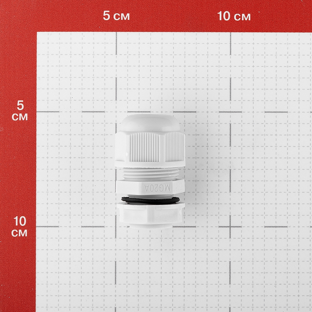 фото Сальник rexant mg 20 для кабеля диаметром 9-14 мм пластиковый ip68 белый (2 шт.)