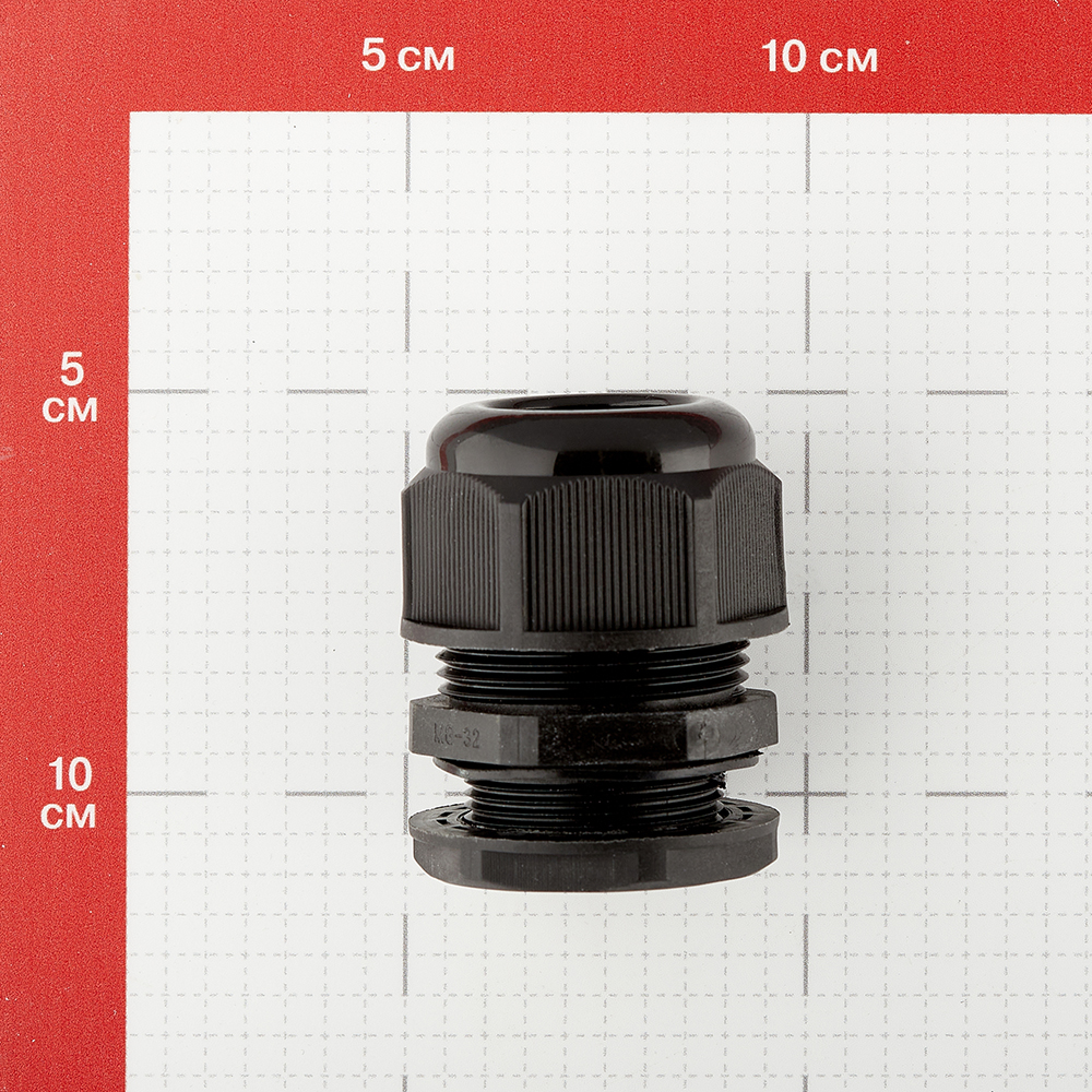 фото Сальник rexant mg 32 для кабеля диаметром 18-25 мм пластиковый ip68 черный (2 шт.)