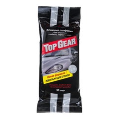 Салфетки влажные Top Gear для очистки стёкол, зеркал, фар 20-7-130 (30 шт.)