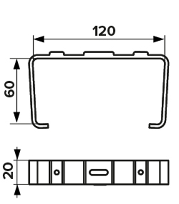 Держатель пластиковый для плоских воздуховодов 60х120 мм Вид№2