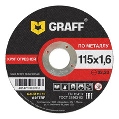 Круг отрезной по металлу Graff 115x1,6x22,23 мм 9011516