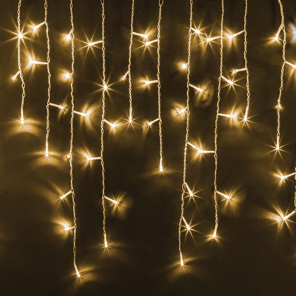 фото Гирлянда светодиодная navigator бахрома 100 led свечение теплый белый мерцающий уличная (61 840)
