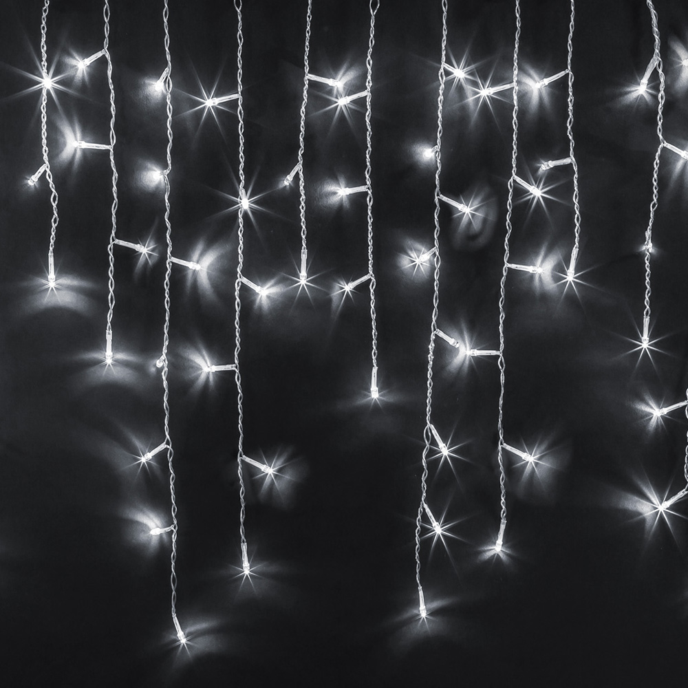 фото Гирлянда светодиодная navigator бахрома 100 led свечение белое мерцающее уличная (61 843)
